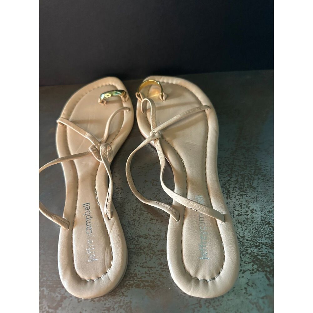 Jeffrey Campbell Slide Sandals 9 Flat Thong Minimalist Casual Nude Tan Pacifico - Picture 6 of 9